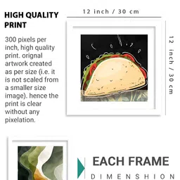 Kotart White & Yellow 4 Pieces Modern Printed Wooden Wall Arts image 2