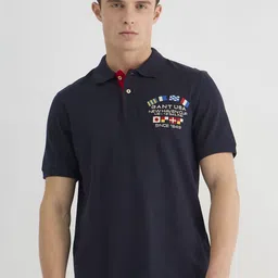 GANT Men Typography Printed Polo Collar Cotton T-shirt-picture-32