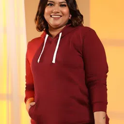 Instafab Plus Women Hooded Pullover Sweatshirt image 2