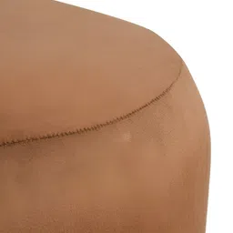 Shadowkart Brown And Gold Toned Wooden Cylindrical Pouffes Ottomans image 3