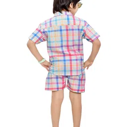 BAESD Boys Checked Short Sleeves Shirt With Shorts image 5