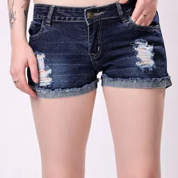 London Hills Women DenimRegular Fit Mid Rise Shorts-picture-24