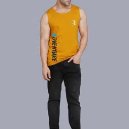 SLOWLORIS Pack Of 2 Printed Gym Vests VSL26 CMB(CHS BLACKGREY)(ADV MUSTARD) image 4