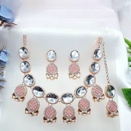 VATSALYA creation Rose Gold-Plated Stone Studded JewellerySet-picture-12