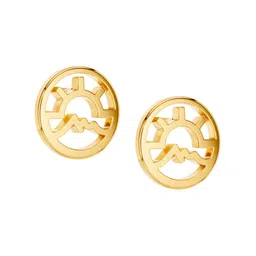 KISNA DIAMOND AND GOLD JEWELLERY Women 14KT Gold Mountain Sunrise Gold Earrings -2.29g image 2