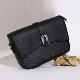 HAUTE SAUCE by Campus Sutra Leather Bucket Sling Bag-image-3