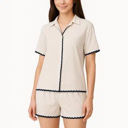 DressBerry Women Pure Cotton Shirt With Shorts Co-Ords Set-picture-35