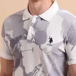 U.S. Polo Assn. Denim Co. Graphic Printed Polo Collar Pure Cotton Muscle Fit T-shirt image 2