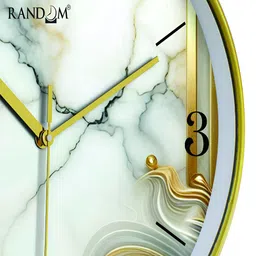 RANDOM White & Green Printed Analogue Contemporary Wall Clock image 2