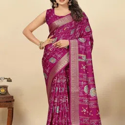 SSHAGUN LIFESTYLE Abstract Printed Zari Saree-picture-36
