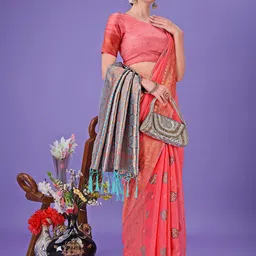 LeeliPeeri Designer Women Ethnic Motifs Printed Zari Designer Saree image 2