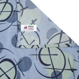 Myntra Elegant Homes Grey & Green Abstract 300 TC Single Bedsheet Set-2.25 mX1.5 m image 5