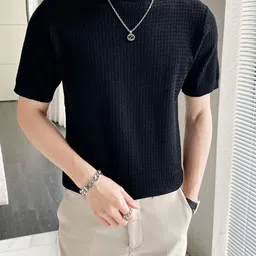 StyleCast x Revolte Men Halter Neck Raw Edge T-shirt image 1
