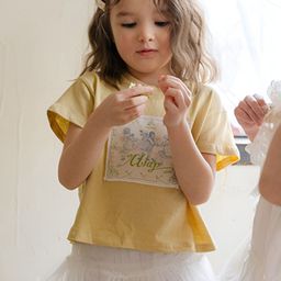 LULU & SKY Girls Typography Printed Applique T-shirt-picture-31