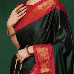 A S CREATION Woven Design Zari Pure Silk Designer Kanjeevaram Saree image 2