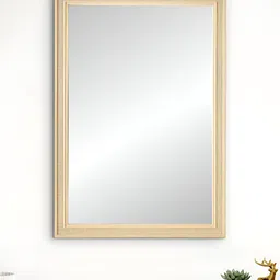 Home Centre Reflection Grooved Beige Textured Bordered RectangularWallMirror-picture-14