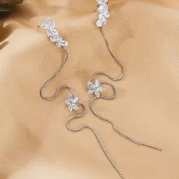 Vembley Silver Plated Cubic Zirconia Ear Cuff image 4