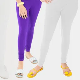 Tik Tok WEARS Girls Purple Churidar Length Leggings-image-49
