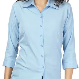 kitimat Women Regular Fit Solid Cut Away Collar Formal Shirt-picture-19