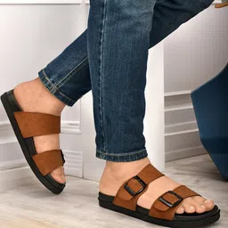 G L Trend Tan Leather Sandals image 3