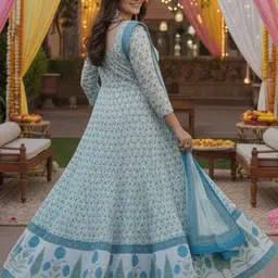 Anni Designer Women Printed Regular Kurta with Trousers & With Dupatta image 4