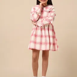 U.S. Polo Assn. Kids Checked Peter Pan Collar A-Line Dress-picture-51