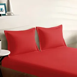 Sleeping Owls Red 210 TC King Bedsheet with 2 Pillow Covers-image-72