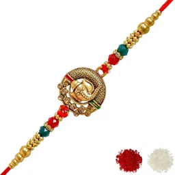 MEIRA JEWELLERY Set Of 1 Rakhi With Roli Chawal-picture-28