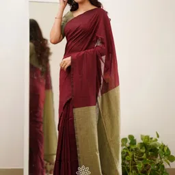 SHYAMALI BOUTIQUE Pure Cotton Block Print Saree image 4