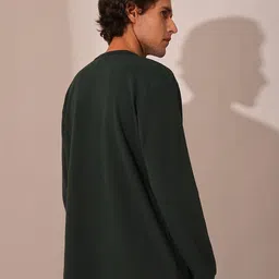 SELECTED Men Solid Round Neck Cotton T-shirt image 4