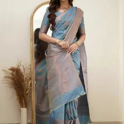 Aman's Impero Woven Design Zari Saree With Blouse Piece-picture-38