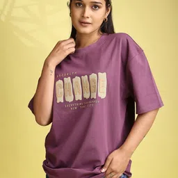 GIBBONTE Women Printed Pure Cotton T-shirt-image-21