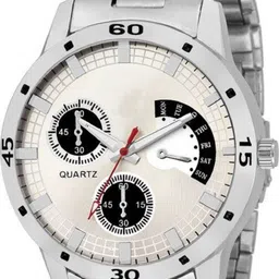 Miss Perfect Unisex Dial & Bracelet Style Straps Analogue Date Aperture Watch 86-picture-12