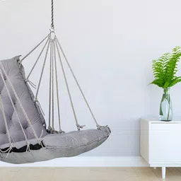 Swingzy Grey Square Shaped Hammock Swing With Cushion-image-62