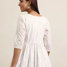 Libas Thread Work Pure Cotton Anarkali Kurti image 5