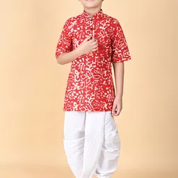 BAESD Boys Abstract Printed Cotton Kurta with Dhoti Pant-picture-10