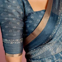 KALINI Kalamkari Zari Art Silk Saree image 2