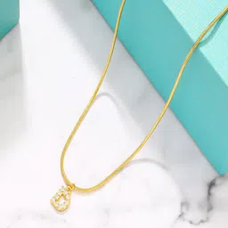 AQUASTREET 18K Gold Plated Anti-Tarnish Zircon Initial Letter D Pendant Necklace-picture-12