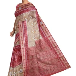 COTTONSILK & KHANDUAPATA Woven Design Pure Cotton Handloom Sambalpuri Saree image 3