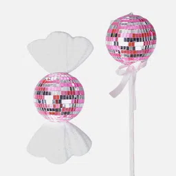 Little Surprise Box LLP Set Of 2 Pink Shiny Disco Festive Decor-picture-26