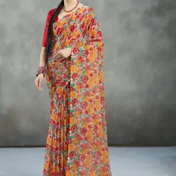 Garden Vareli Floral Pure Chiffon Saree-image-66
