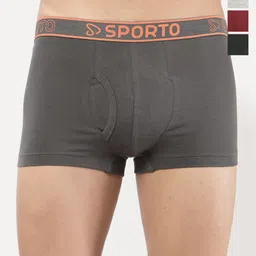 Sporto by Macho Pack Of 4 Combed Cotton Short Trunks-picture-16
