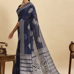 Kalista Ethnic Motifs Zari Silk Blend Handloom Saree image 2