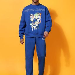 GRIFFEL Men Graphic Printed Oversized Tracksuits-picture-13