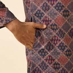 Diwas by Manyavar Men Ethnic Motifs Printed Kurta with Pyjamas image 2