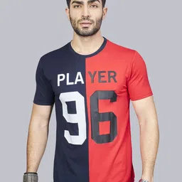 BE POSITIVE Men Varsity Round Neck Colourblocked T-shirt-picture-25