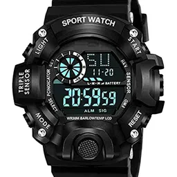 FROZIL Men Stainless Steel Bracelet Style Straps Digital Watch C Shock Black image 2