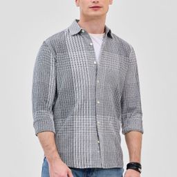snitch Men Slim Fit Checkered Spread Collar Casual Shirt-picture-32