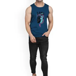 Slowloris Men Pack Of 2 Printed Bio-Wash Sleeveless Combed Cotton Gym Vest image 5