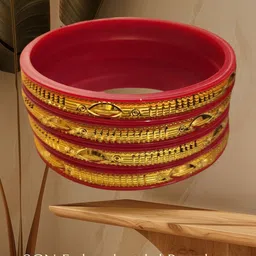SGN fashion Maroon Plastic Bangles-picture-38